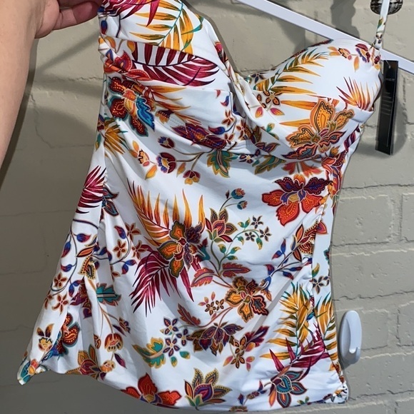 Ralph Lauren tankini top only NEW size 2 tropical floral halter strap - Picture 2 of 6